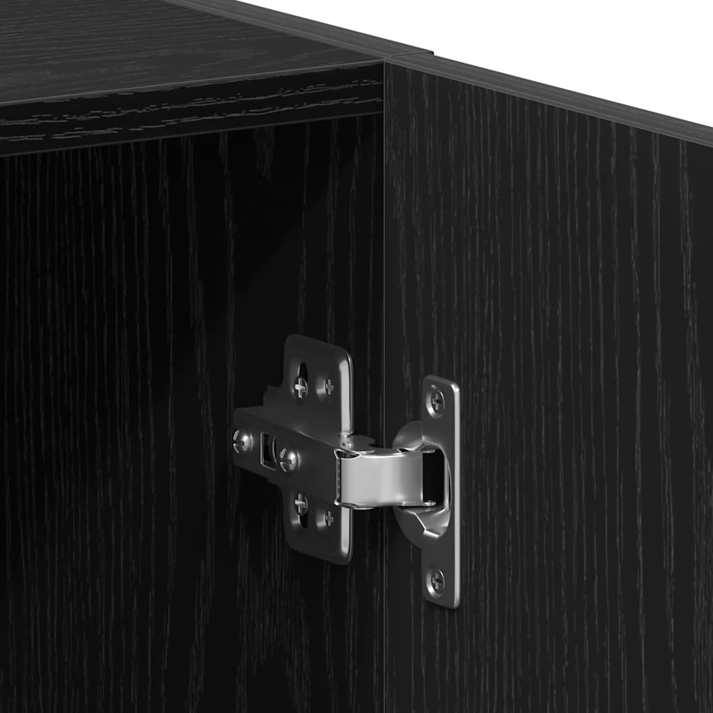 Washing Machine Cabinet Black Oak Look 64 x 25.5 x 190 cm