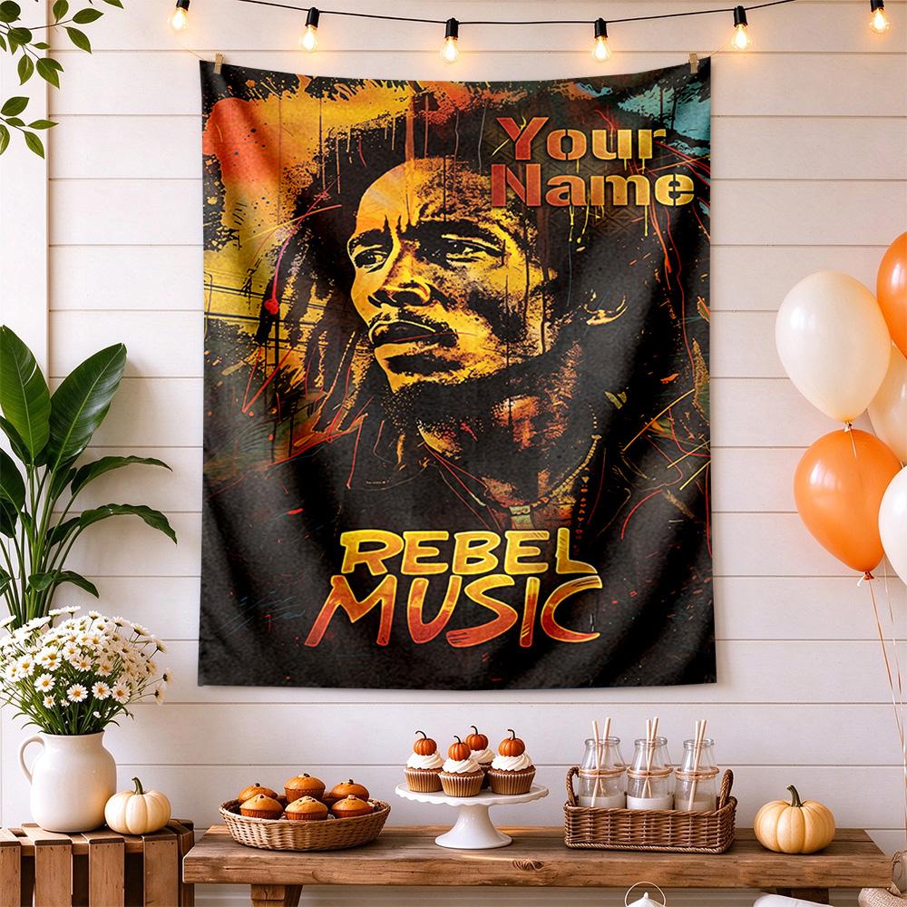 Bob Marley Personalized Text Tapestry Decorative Wall Tapestry Ultra-Soft Suitable for Living Room Ideal for All Seasons