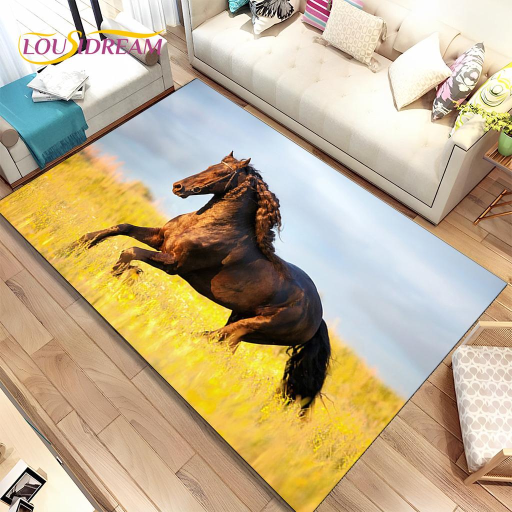 3D животных Pentium Fine Horse Коврик большой, ковер для гостиной, спальни, дивана, коврик для украшения, детский нескользящий напольный коврик