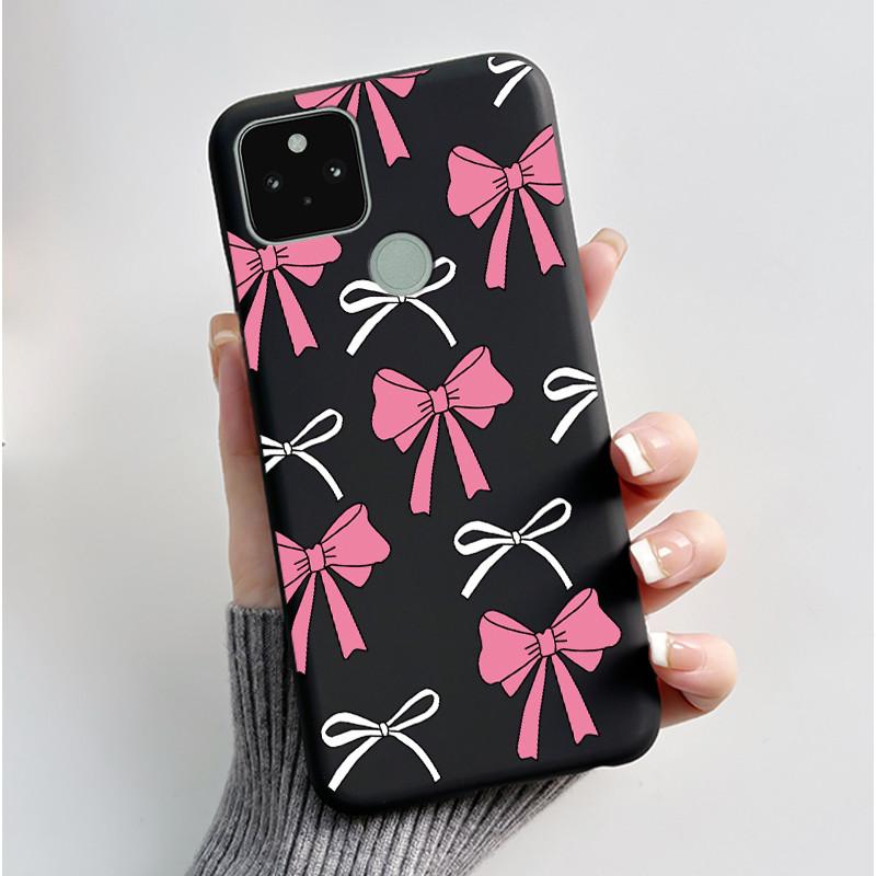 Phone Case For Google Pixel 5 Soft Silicone Black Case Elegant Style Beautiful Pattern Snow Mountain, Hidden Garden Casing
