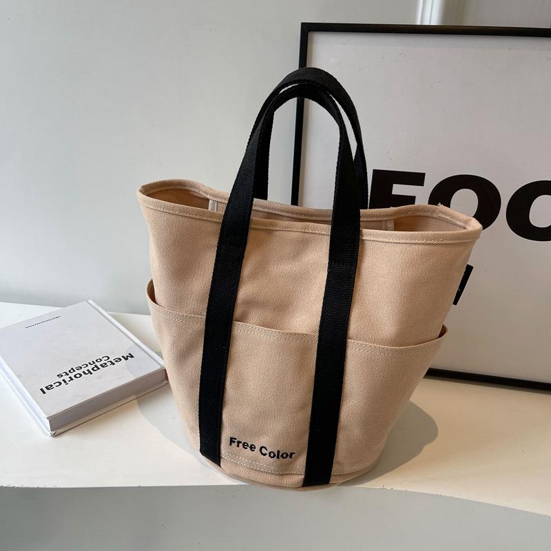 Холщовая сумка, портативная сумка через плечо большой емкости, женская большая сумка