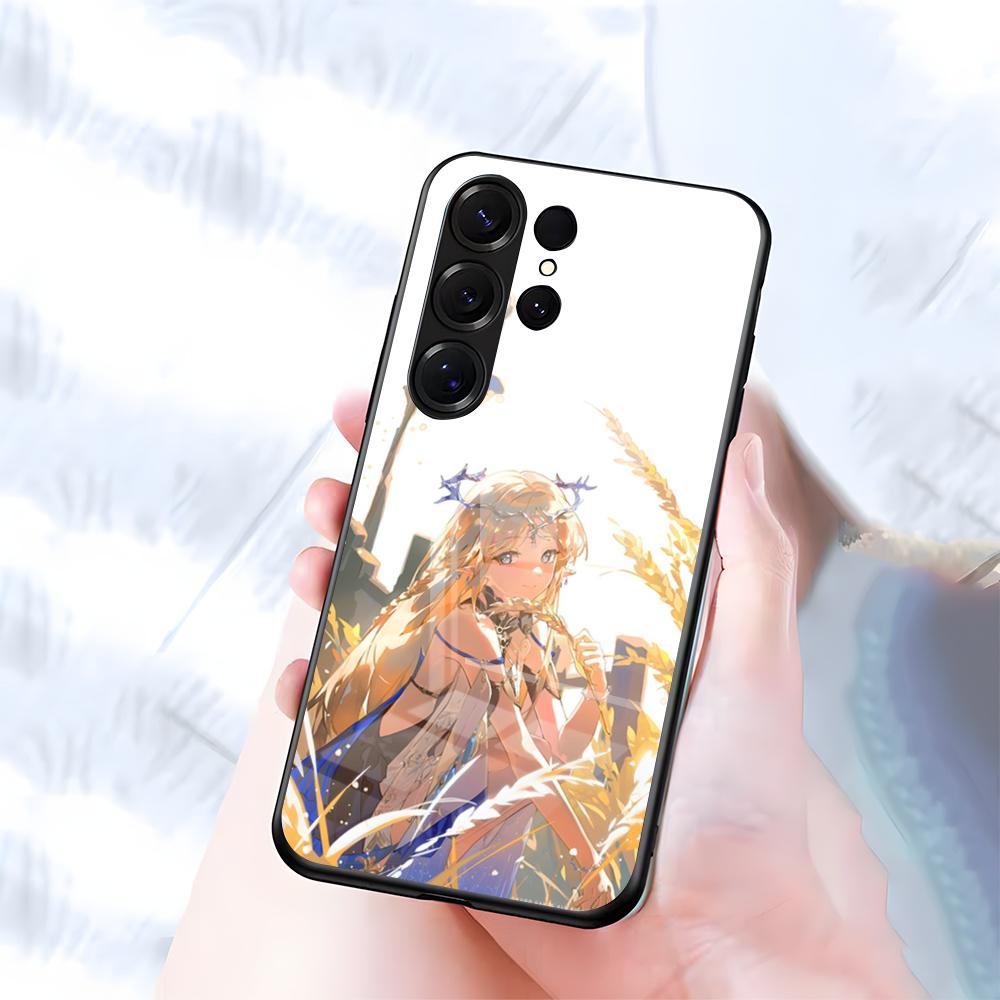 Милый Чехол для Телефона Cartethyia Wuthering Waves Для Samsung S26 S25 S24 FE S23 S22 S21 Plus S20 Ultra Note20Ultra Черная Стеклянная Крышка