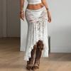 Sexy Lace Midi Skirt Women Beach Vacation White Bodycon S-XL