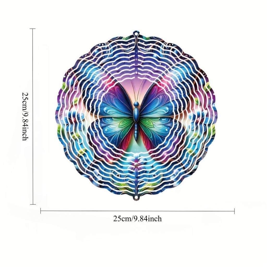 Butterfly Floral Wind Chime Colorful 2D Decor for Garden Balcony Bedroom Indoor Outdoor Gift for Easter Mothers Day Christmas Wall Art