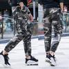 Мужские камуфляжные тонкие брюки-карго с несколькими карманами, завязывающиеся на щиколотке, с эластичной талией