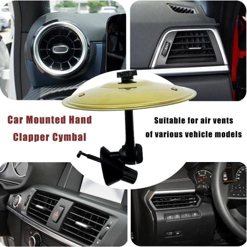 T Tersely Car Crash Cymbal, Mini Drum, Stainless Steel Air Vent Cymbal with Adjustable Angle, Creative and Fun Car Decoration for Driving, No Tools Re