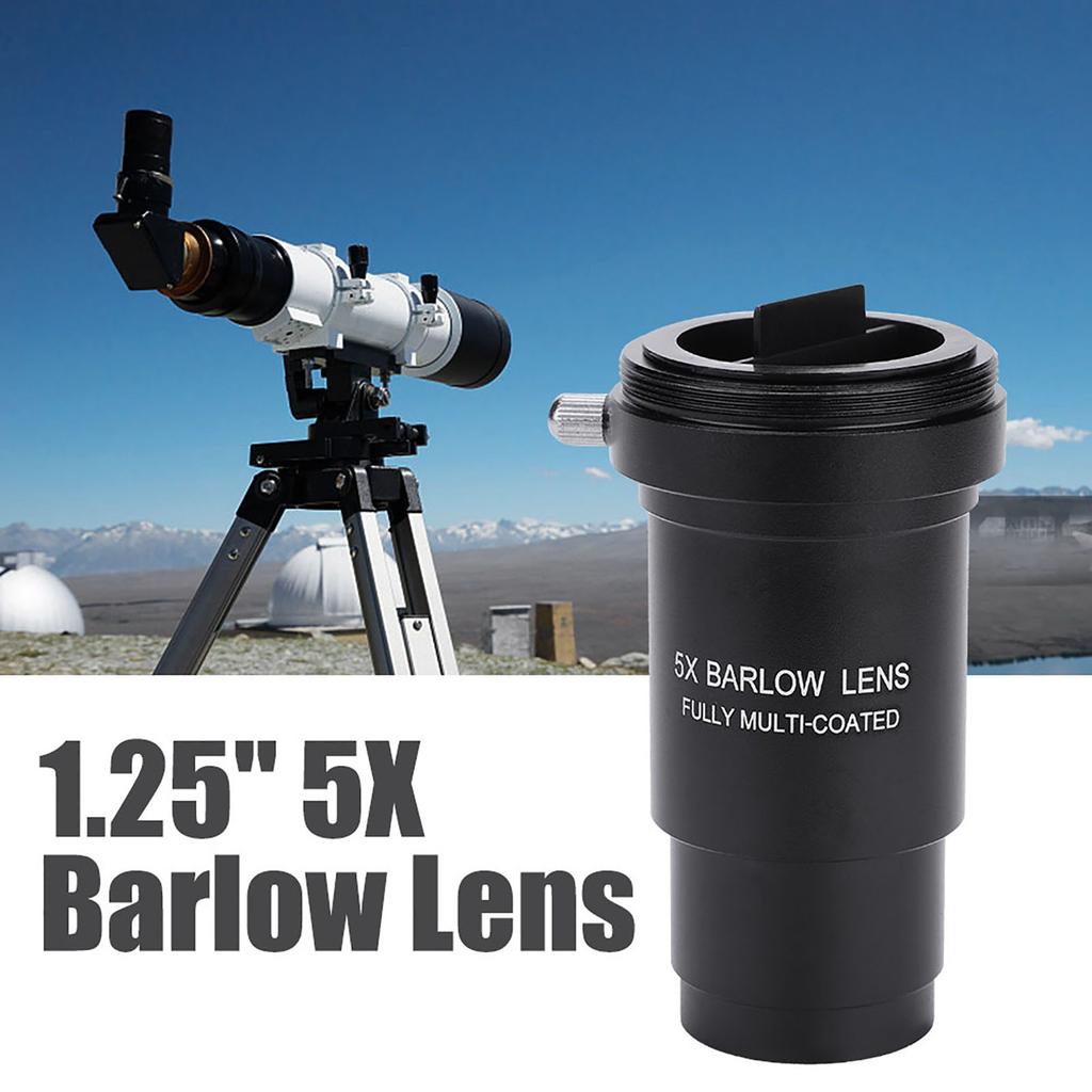 Multi Coated 1.25" 5X Barlow Lens M42 Thread for 31.7mm Telescopes Eyepiece