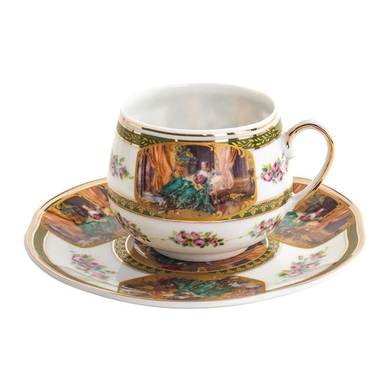 Керамическая домашняя костяная фарфоровая чашка для кофе и тарелка, устойчивая к высоким температурам