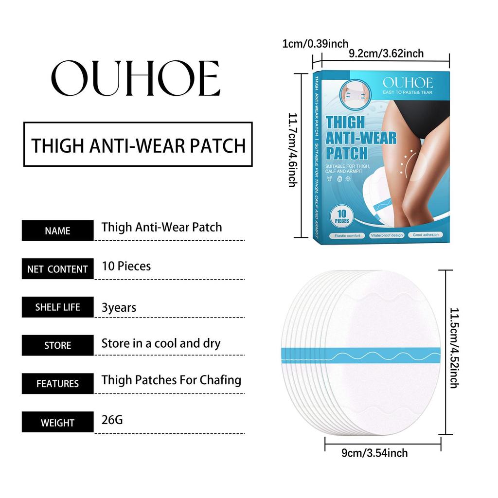 OUHOE transparent elastic anti-wear patch outdoor sports walking thigh heel seamless breathable anti-friction patch 10pcs
