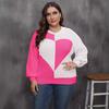 Women's Autumn and Winter Pullover Woven Love Patchwork Color Sweater