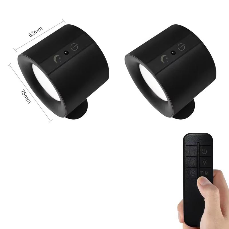 1/2 шт. Светодиодный настенный светильник с вращением на 360°, Перезаряжаемый магнитный беспроводной USB, Сенсорный, Домашний, Спальня, Прикроватная комната, Декор, Настенные светильники для чтения