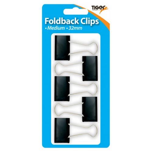 Tiger Stationery Fold Back Clips
