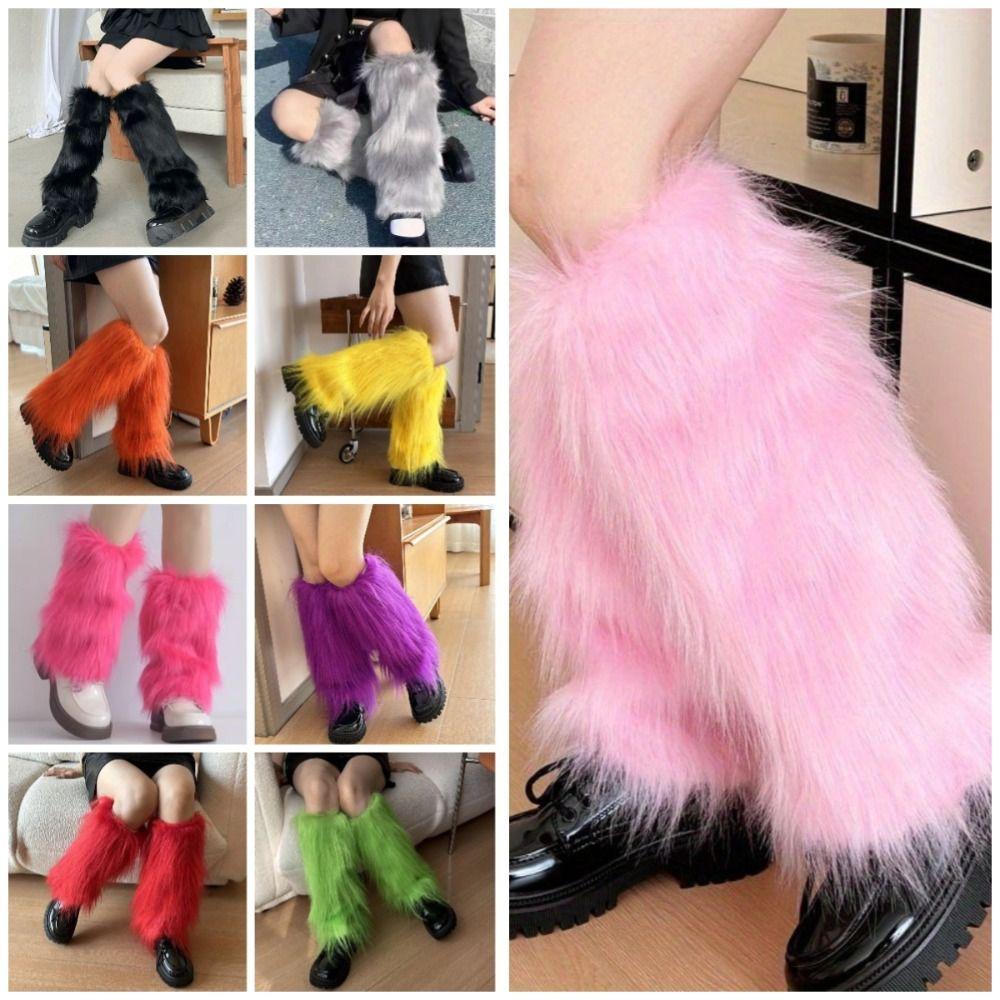Faux Fur Lolita Boots Cover Japanese Style Knee High Girls Socks Long Tube Sock Autumn/Winter