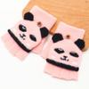 Children's Flip-top Gloves Plush Thickened Warm Autumn and Winter Children's Half-finger Writing Children's Anti-freeze Cartoon Panda