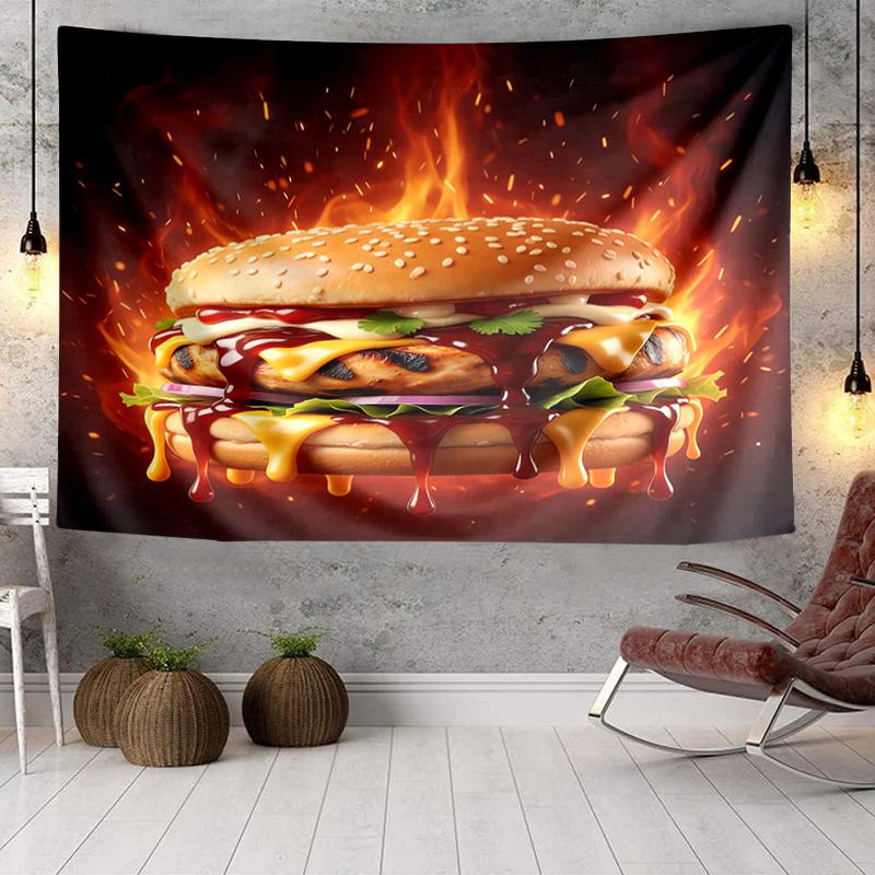 Golden French Fries Background Tapestry, Unique Design Tapestry, Wall Decor for Bedroom,Livingroom, Playroom,Heartwarming Fan Holiday Gifts