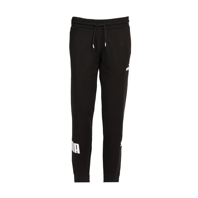 PUMA Men's Black Joggers with White Logo