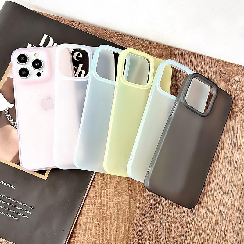 Матовый прозрачный чехол для телефона iPhone 16 15 Pro 14 Plus 13 12 Pro Max 11 ударопрочный мягкий TPU тонкий однотонный цветной чехол на заднюю панель