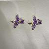 1 pair Temperament Golden and Silver Earrings Zinc Zinc Alloy Metal Flower Ear Studs  Banquet