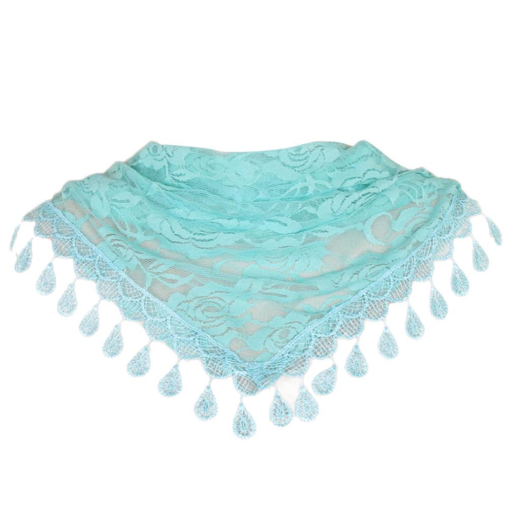 Women Lace Tassel Rose Floral Hollow Scarf Shawl Lady Wraps Scarves