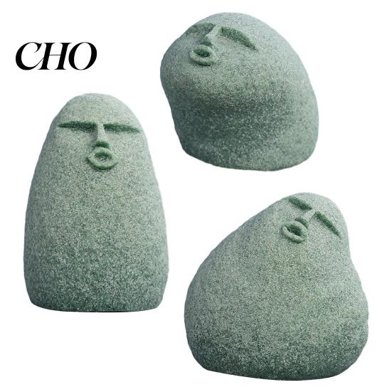 Durable Tea Pet Cute Stone Primitive Man Figurine Funny Stoneman Statue Carving Face Personalized Table Accessory Decoration for Garden Home