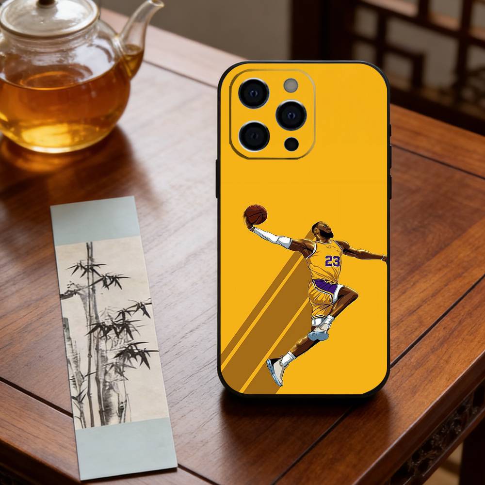 LeBron James Phone Case For iPhone 17,16,15,14,13,12,11 Plus,Pro Max,XS,Soft Silicone Black Cover