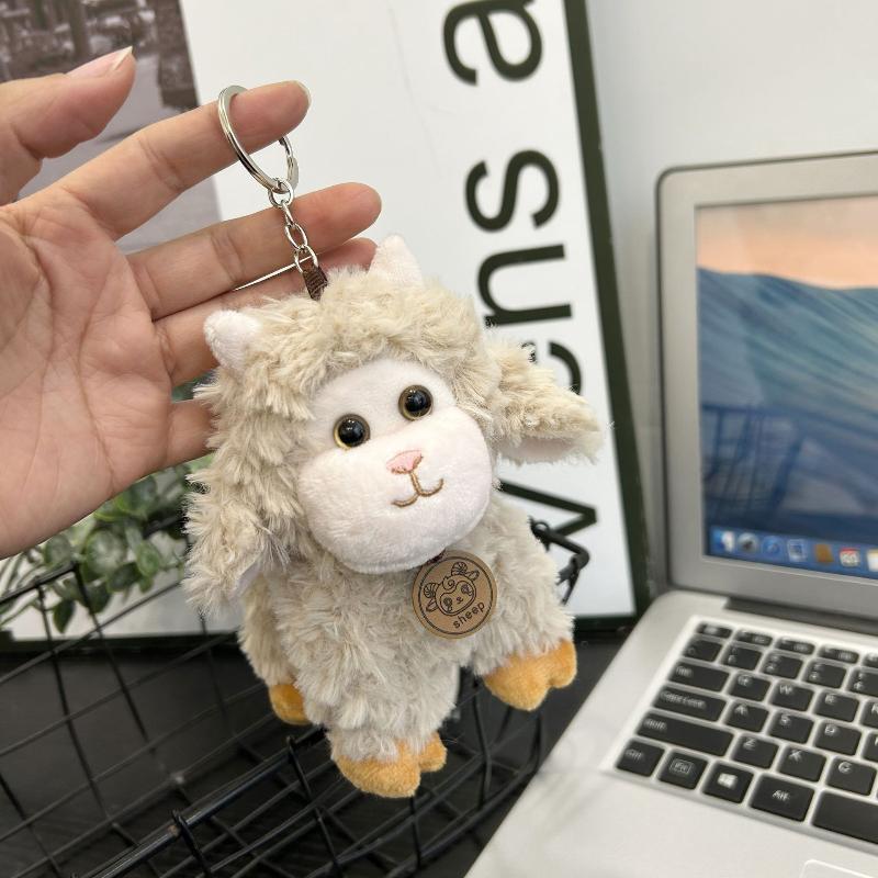 Мягкая плюшевая брелок-овечка Пушистый овечка stuffed charm Мини Очаровательный Декор для сумочки Идеально подходит для подвески на школьную сумку Подарки