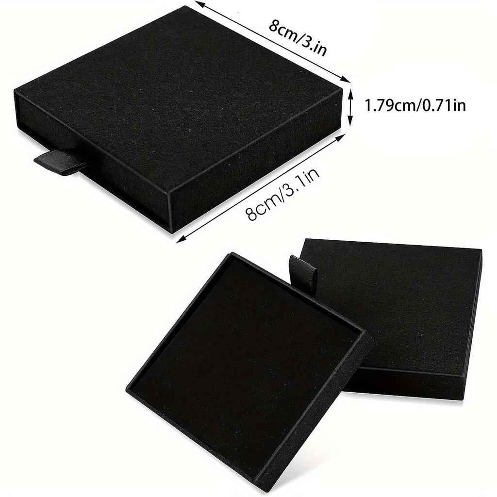 1pc Elegant Fabric-Lined Jewelry Gift Box with Drawer, Rectangular Cardboard Display Case for Necklace, Bracelet, Earrings - No Power Needed