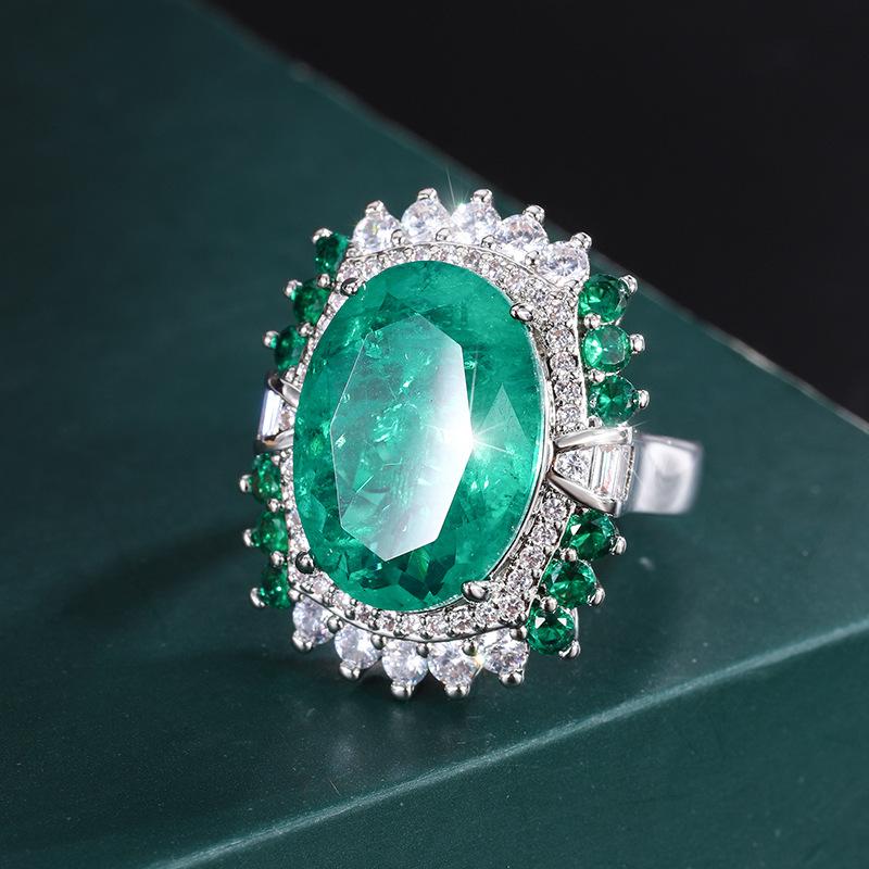 Ювелирные изделия Позолоченное настоящее золото, Имитация дерева с зеленым бабушкиным зеленым Ювелирные изделия Женский набор высокого класса Главный камень 13 * 18