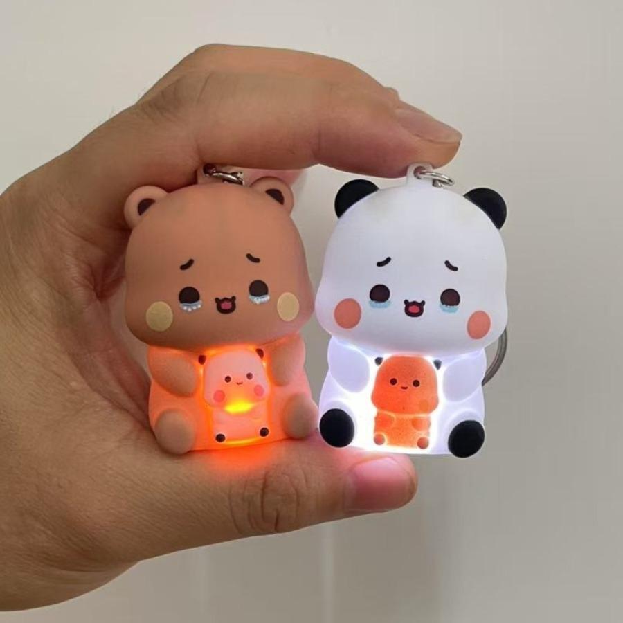 Бубу Дуду Говорящие Игрушки Брелок Иер Медведь Панда Светящиеся Аниме Фигурки Украшение для Телефона Украшение для Сумки Подарки для Пары
