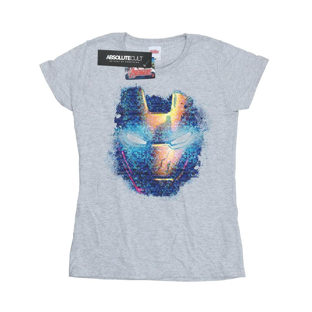 Marvel Женская/дамская футболка из хлопка с потертостями и принтом «Железный человек»