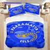 Комплект постельного белья с узором Parramatta Eels Одеяло Постельное белье Наволочка Домашний Декор Подарок на День Рождения (1 пододеяльник + 2 наволочки, без наполнителя)