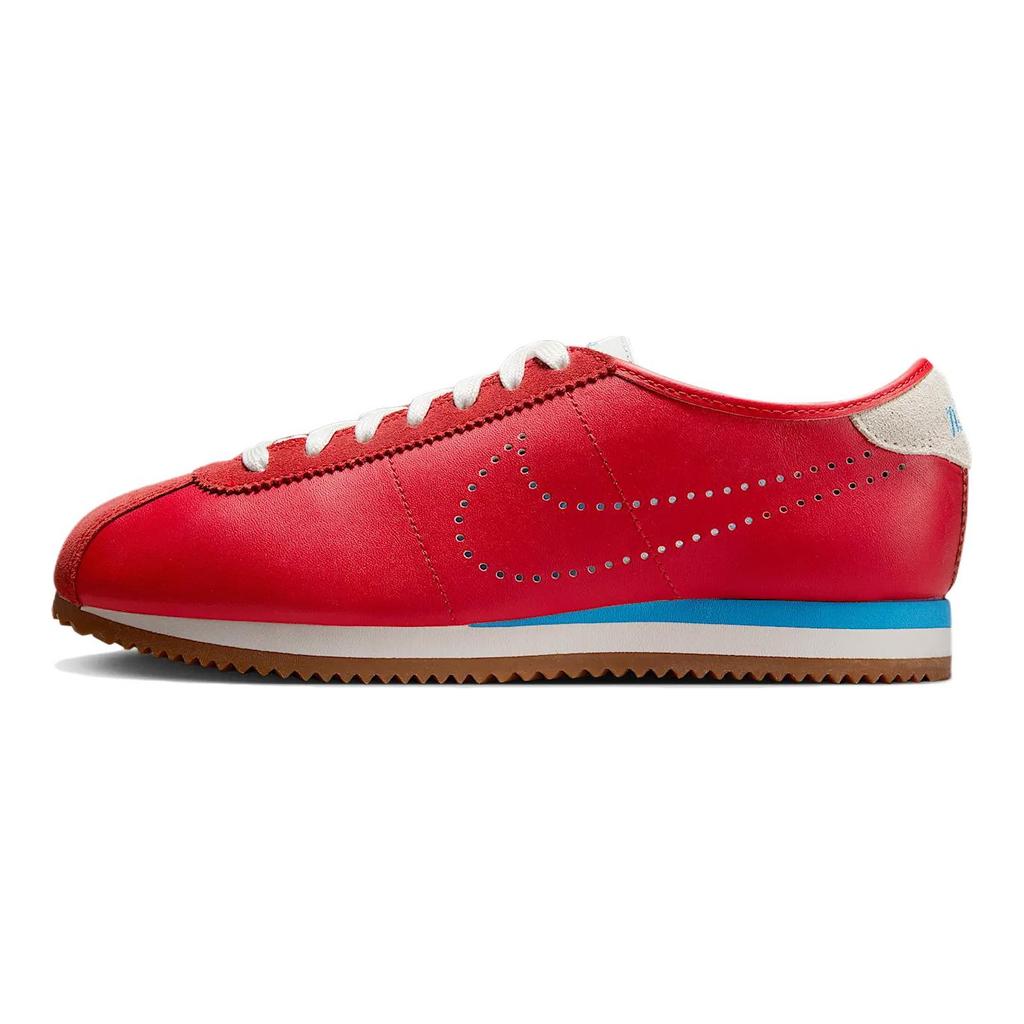 Nike Cortez Кожа Университетский Красный Университетский Синий Перфорированный Swoosh Женские Кроссовки HQ1841-600