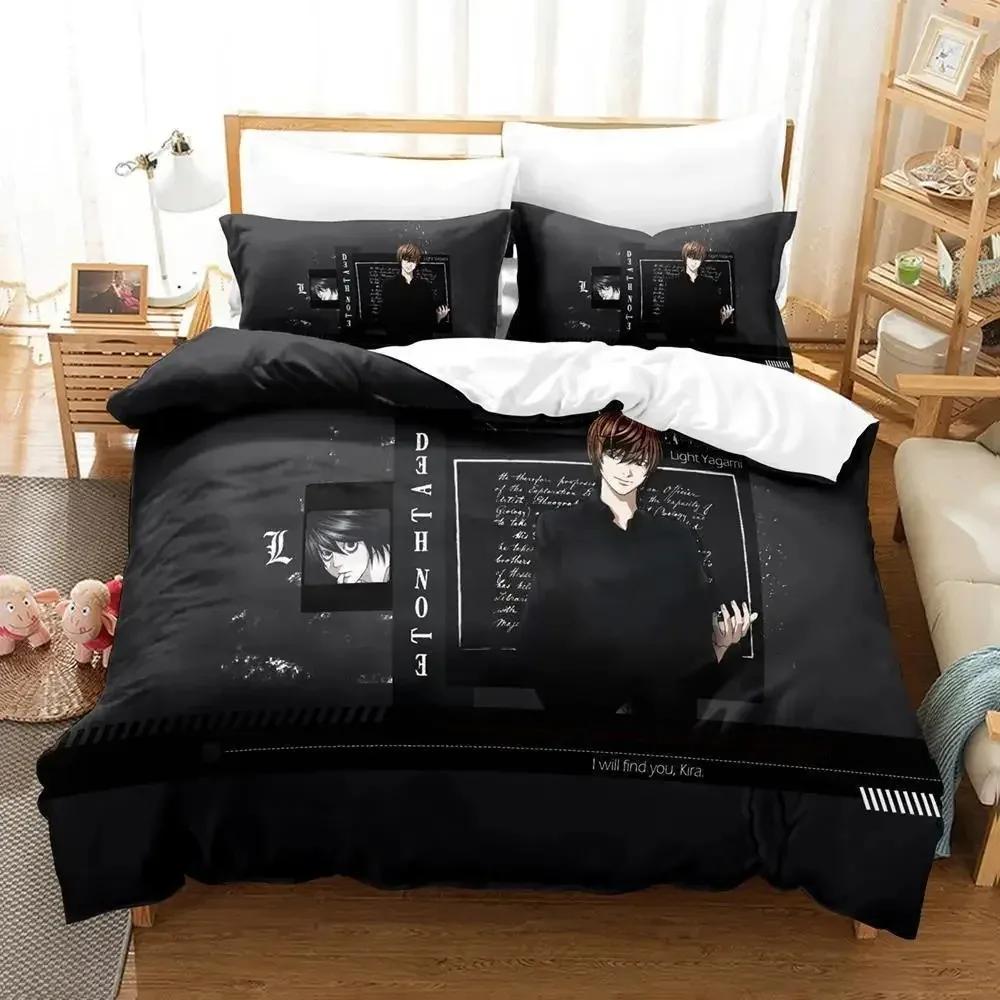 Новый комплект постельного белья Death Note Single Twin Full Queen King Size Bed Set Adult Kids Bedroom Duvet Cover Sets 3D Anime Bed Sheet Set