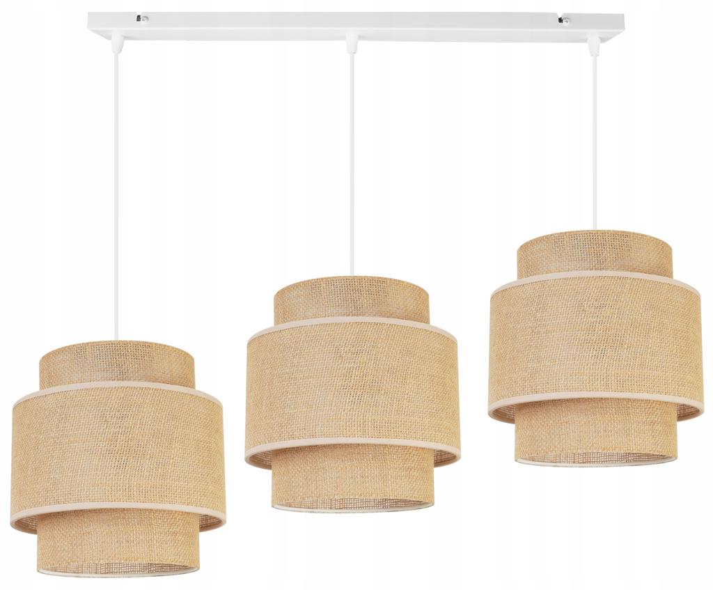 Hanging lamp, chandelier, ceiling lamp, boho jute lampshade