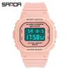 Sanda Multifunctional Waterproof Luminous Square Sport Watch - Fashionable Student Wristwatch