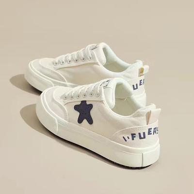 Женские белые туфли Новые весенние женские туфли Универсальные парусиновые туфли XINGX Женские весенние спортивные кроссовки на платформе