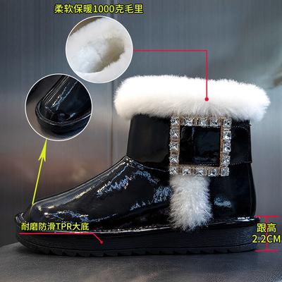 Настоящие шерстяные зимние сапоги женские 2025 осень и зима новые женские средней высоты водонепроницаемые хлопковые сапоги теплые и бархатные зимние хлопковые женские