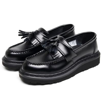 Женские кожаные лоферы с кисточками, низкие, маленькие кожаные туфли, женские ботинки Мартин, модные студенческие туфли с круглым носком, повседневная обувь