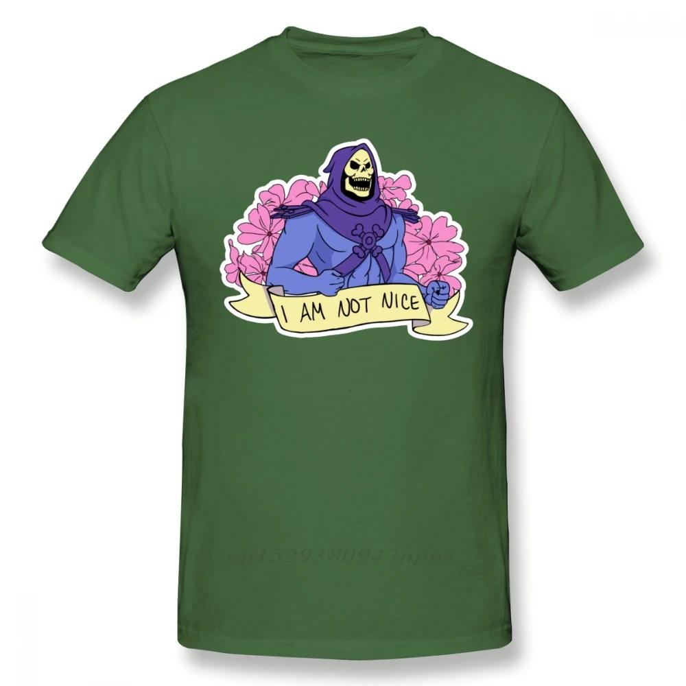 Skeletor T Shirt I AM NOT NICE T-Shirt Printed Man Tee Shirt Oversize 100% Cotton Cute Summer Short Sleeve Tshirt