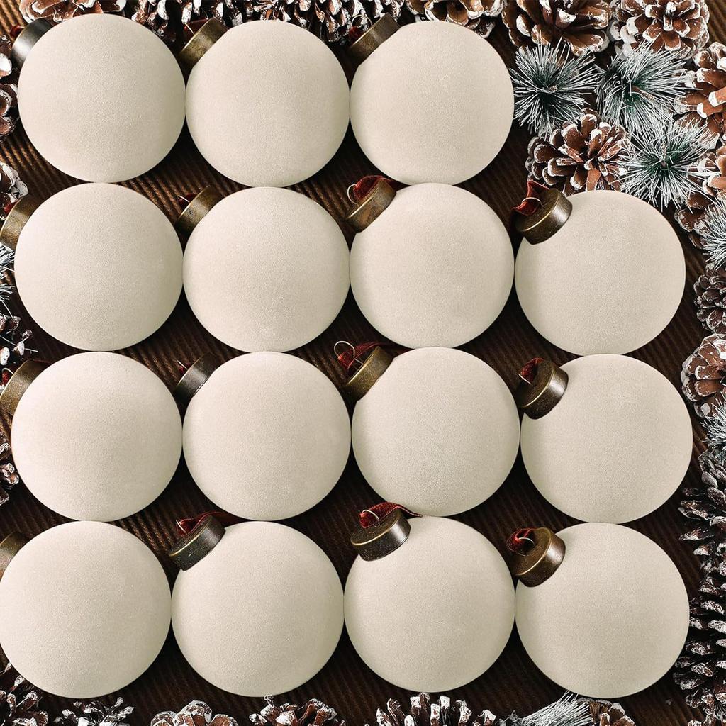 Рождественское украшение Флок Рождественский шар 8см 15ШТ Разноцветный Небьющийся Праздничный Новогодний Аксессуар для украшения елки