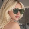 Oversized Pilot Oval Punk Sunglasses Women  Luxury Brand Vintage Metal Frame Sun Glasses For Ladies Outdoor Eyewear Uv400