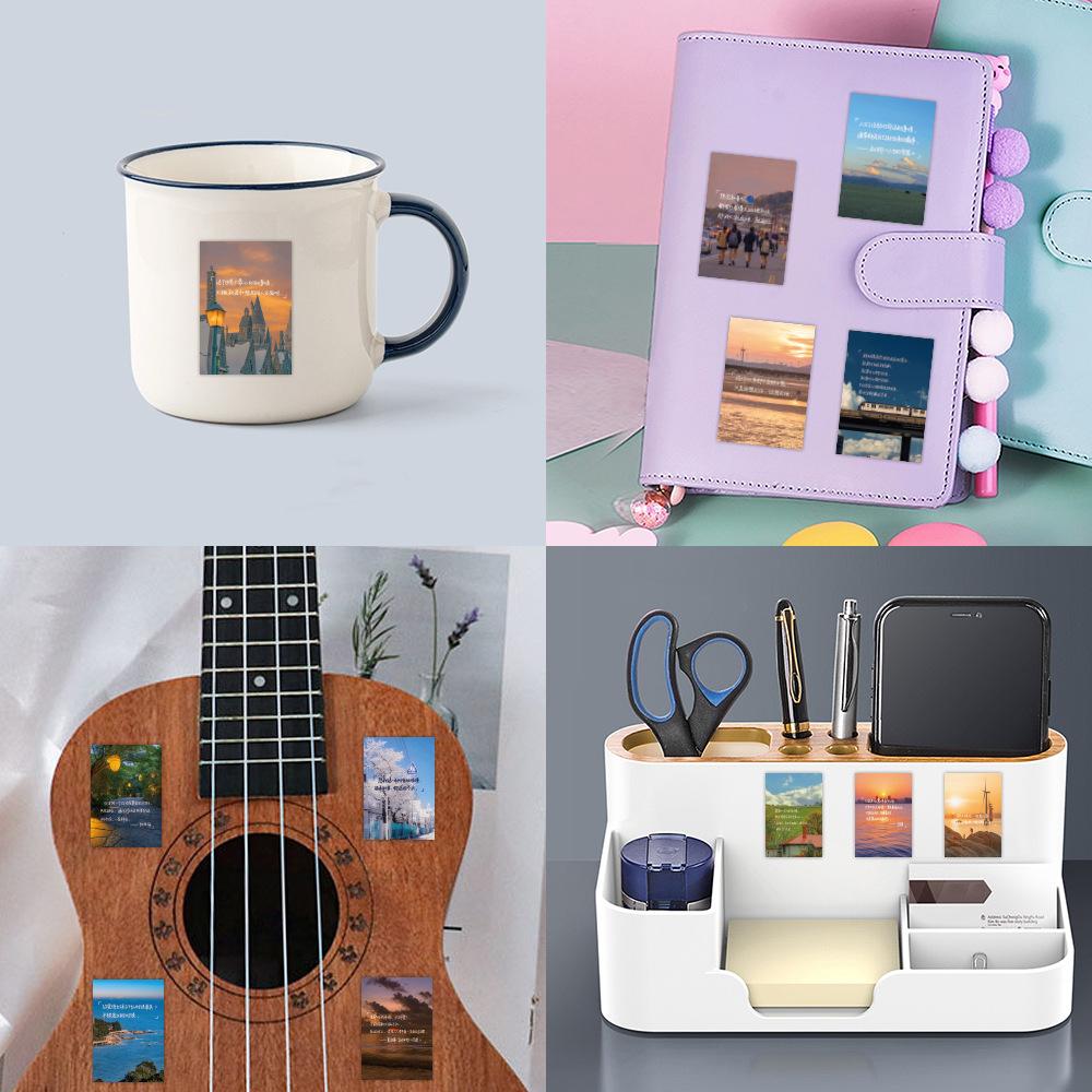 60 Новых Красивых Пейзажных Наклеек Персонализированные Креативные DIY Декоративные Наклейки для Скейтборда и Водного Стакана Водонепроницаемые