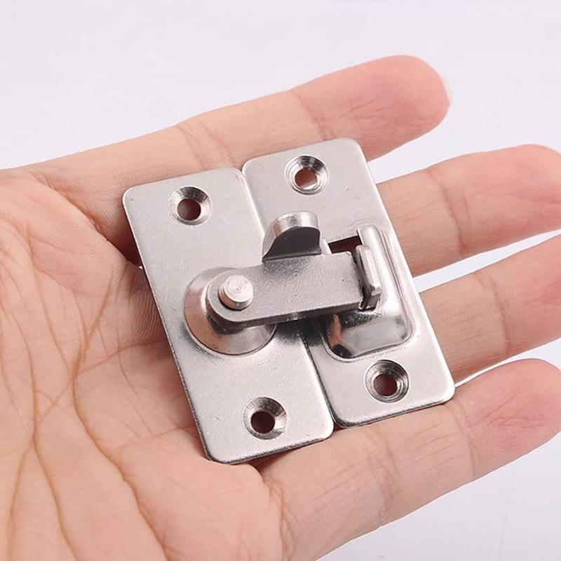 Дверной замок 90 градусов защелка из нержавеющей стали прямоугольный раздвижной изогнутый дверной замок защелка винт шкафчик аппаратные аксессуары с винтами