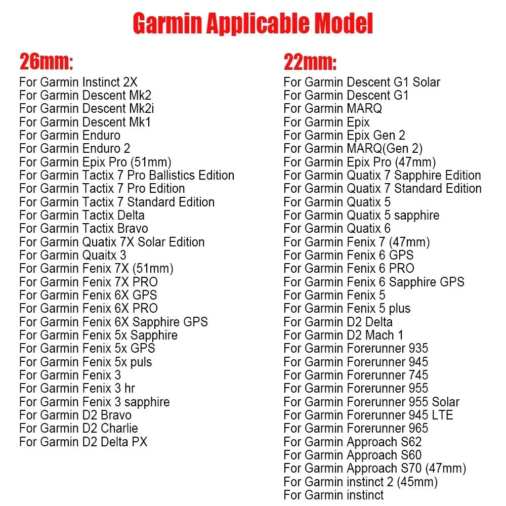 Силиконовый ремешок Quickfit 22 26 мм для часов Garmin Tactix 7 AMOLED Delta Bravo Ремешок для часов Quatix 7 7X 6 5 3 Ремешок для активного отдыха