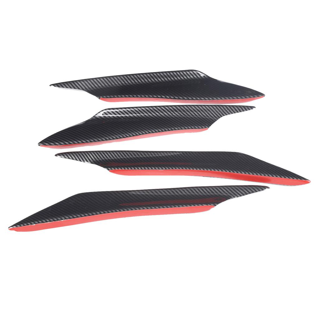 4Pcs Universal Front Bumper Spoiler Lip Splitter Fin Carbon Fiber Style Car Exterior Body Kits