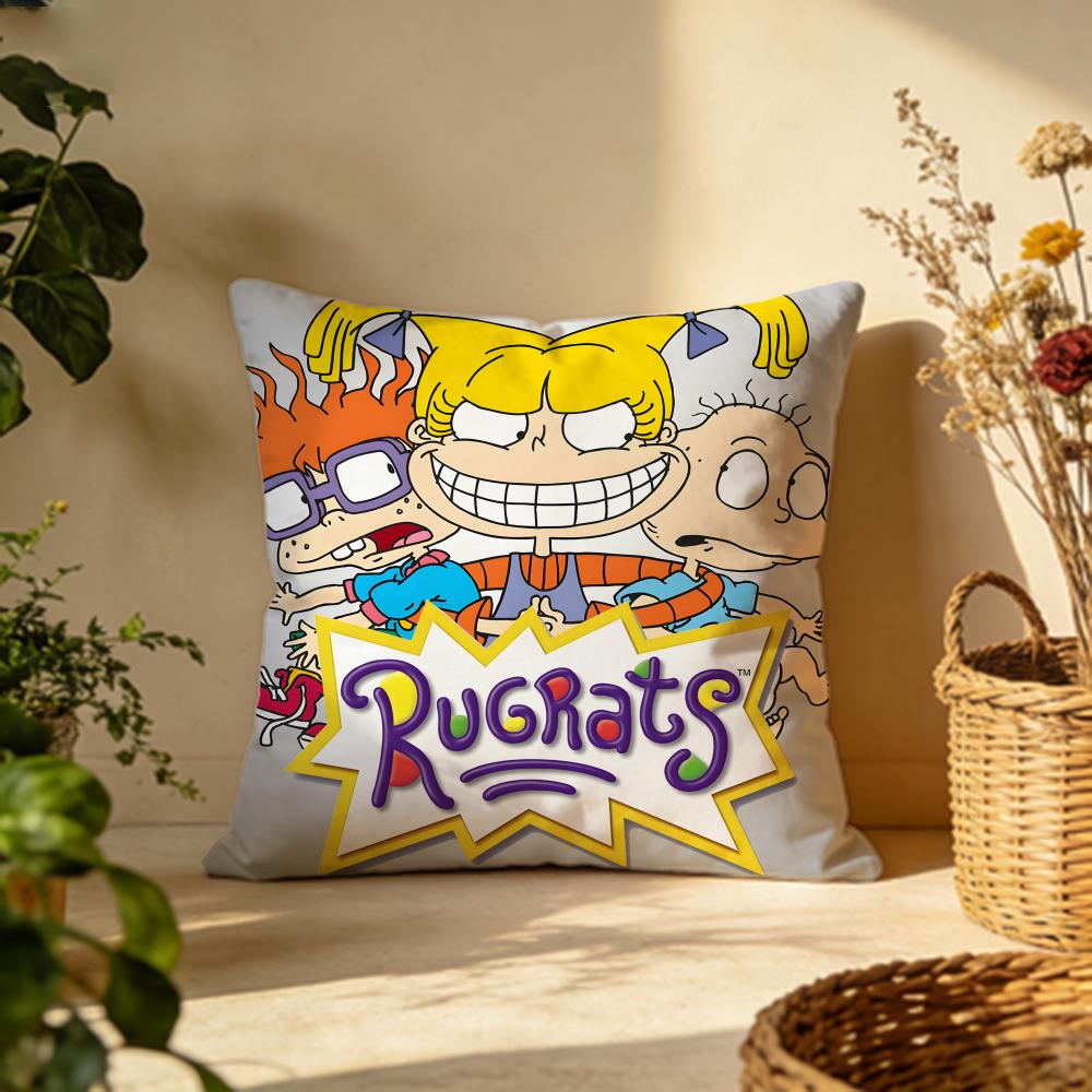 Trendy RRugratses Cushion Cover Versatile DoubleSided Pillow Case Fit for Sofa Bed Car Daily Decor