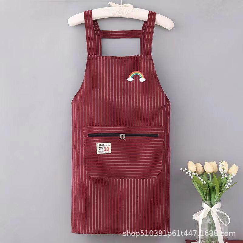 Women's Pure Cotton Fashion Apron - Breathable, Oil-Proof, and Dirt-Resistant Kitchen Wear