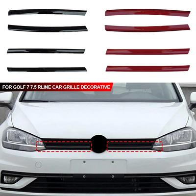 2 шт. для Golf 7 7.5 Rline Декоративная решетка автомобиля для VW Ярко-черная накладка с логотипом Полоски решетки Автонаклейки Автоаксессуары
