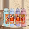 1PC Autumn Maple Turkey Art 750ml Color Plastic Sports Water Bottle Leakproof Flip Straw Lid Suitable for Sports Office Home Use