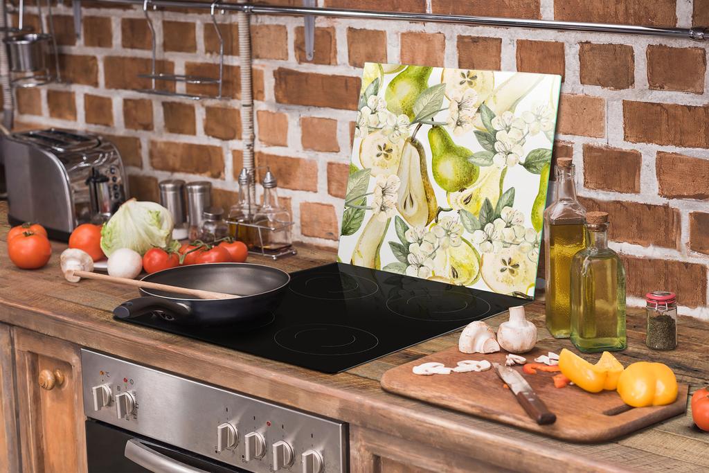 Glass protective plate for the stove 50x52 Fruit